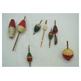 Vintage wooden bobbers