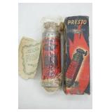 Vintage Presto Fire Extinguisher in original packaging