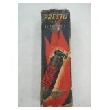 Vintage Presto Fire Extinguisher in original packaging