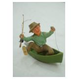 Vintage Resin Fisherman & Boat-1978 Wilton