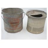 Antique/Vintage Galvanized Minnow Bucket