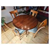 Contemporary Scrolled Wrought Iron Base Dining Table and Chairs