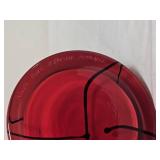 Kosta Boda Barcelona Red & Black Swirl Vase