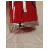 Kosta Boda Barcelona Red & Black Swirl Vase