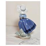 Signed Lladro Figure Pretty Pickings Girl Figure with Sculpture Signature as