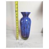 Beautiful Blended Blue, Red  & Green Art Glass Décor Vase