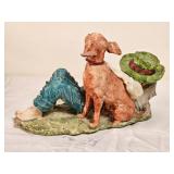 Capodimonte Figurers ~ Sleeping Girl with Cat & Napping Boy with Dog