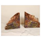 Petrified Wood Polished Bookends