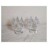 Kosta Boda Goran Warff Lotus Flower Art Glass Candle Sticks