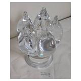 Kosta Boda Goran Warff Lotus Flower Art Glass Candle Sticks
