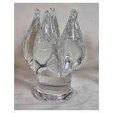 Kosta Boda Goran Warff Lotus Flower Art Glass Candle Sticks