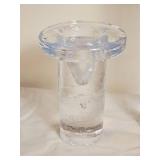 Kosta Boda Kjell Engman Ice Clear Modernist Candle Holders