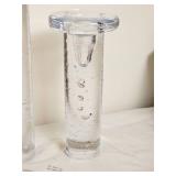 Kosta Boda Kjell Engman Ice Clear Modernist Candle Holders