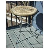 Tile Mosaic Side Table with Iron Base