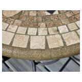 Tile Mosaic Side Table with Iron Base