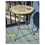 Tile Mosaic Side Table with Iron Base