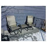 Cast Aluminum Scrolled Swivel Patio Chairs