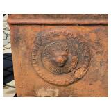 Lion Bust Resin Planters in Wrought Iron Stands
