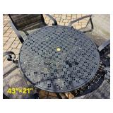 Low Cast Aluminum Conversation Patio Table & Chairs