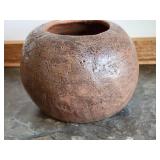 Art Pottery Brown Glaze Clay Bulb Vase signed J Ulrich