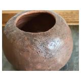 Art Pottery Brown Glaze Clay Bulb Vase signed J Ulrich