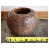 Art Pottery Brown Glaze Clay Bulb Vase signed J Ulrich