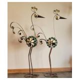 Jeweled Metal Bird Garden Art Statues