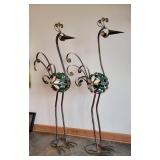 Jeweled Metal Bird Garden Art Statues