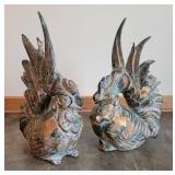 Heavy Metal Rooster Bird Figurines