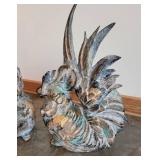 Heavy Metal Rooster Bird Figurines