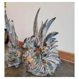 Heavy Metal Rooster Bird Figurines