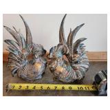 Heavy Metal Rooster Bird Figurines