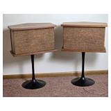 Awesome Vintage Bose Stereo Speaker Side Tables on Industrial Metal Mounts