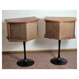 Awesome Vintage Bose Stereo Speaker Side Tables on Industrial Metal Mounts