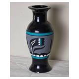 *SIGNED* Studio Art Ceramic Native American Vase - Black