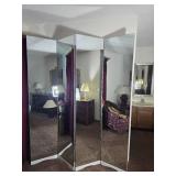 Awesome Vintage 4-Panel Mirrored Screen