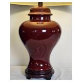 Stylish Crimson Ginger Jar Table Lamp - B
