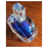 Elegant Iridiscent Blue Art Glass Perfume Bottle