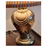 Petite Draped Brass Table Lamp, pair
