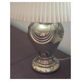 Petite Draped Brass Table Lamp, pair