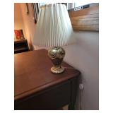 Petite Draped Brass Table Lamp, pair