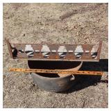 Antique metal and wood shelf
