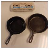 2 Vintage "Wagner Ware" cast iron skillets - #5 & #6