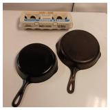 2 Vintage "Wagner Ware" cast iron skillets - #5 & #6