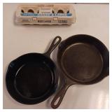 2 Vintage "Wagner Ware" cast iron skillets - #5 & #6