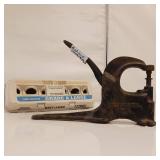 Antique Cast Iron Plymouth Rock Leather Punch Tool - press riveter