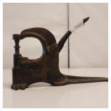 Antique Cast Iron Plymouth Rock Leather Punch Tool - press riveter