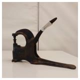 Antique Cast Iron Plymouth Rock Leather Punch Tool - press riveter