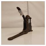 Antique Cast Iron Plymouth Rock Leather Punch Tool - press riveter