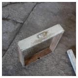 Vintage Enamel Top Table with wooden base, aka "bread table" for rolling dough